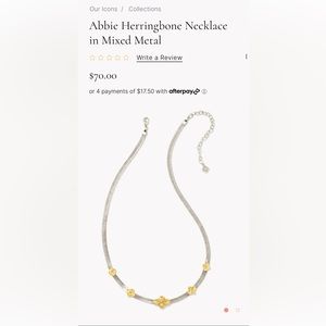 Abbie Herringbone Necklace in Mixed Metal
